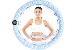 Jirmerp Hula Hoop - Pneumatico per adulti, Smart Fitness Hoop con contatore, per dimagrimento e massaggio regolabili