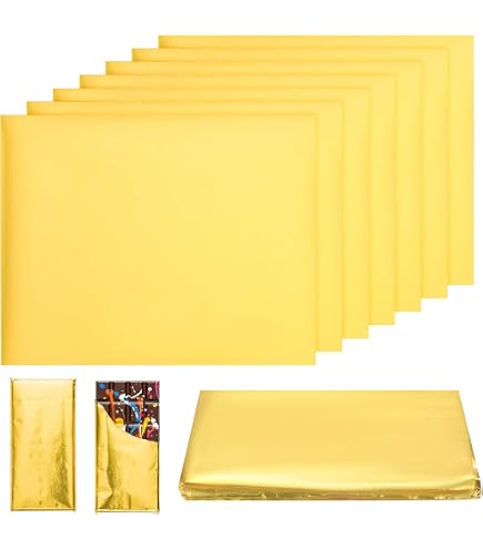 Emballage Chocolat Feuille Aluminium Doré 20x20 Cm - 100 Pièces Qualité Alimentaire