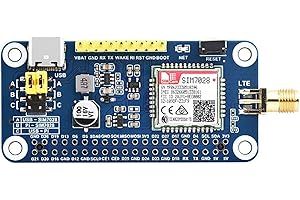 Coolwell SIM7028 NB-IoT HAT for Raspberry Pi 4B+ 4B 3B+ 3B 2B+ Zero W WH 2W for Arduino Jetson Nano Supports Global Band NB-IoT Communication with GSM Antenna