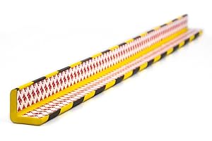 ADB BETRIEBSEINRICHTUNGEN GMBH Bande de Protection des Bords en Polyuréthane - 100 x 4 x 4 cm - Jaune/Noir - Profilé Autocollant pour Coins et Murs - Protection Contre les Démarrages