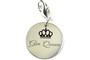 LIBBY'S MARKET PLACE Gin Queen Charm Clip on Charm with Organza Gift Bag