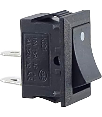 LEVSEB KCD1-4-201N 19x13mm 4-Pin Rocker Switch – 6A 250V On/Off – Black Snap-In