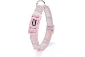 YUDOTE Morbido collare per cani avvolto in tessuto stile Regno Unito, non irritante, per cani di taglia media con pelle sensibile, rosa chiaro