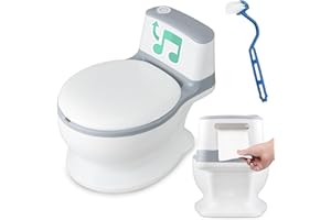 ALMAR Baby Orinal portátil con forma de wc para niños, con sonido de descarga de cadena, y portarrollos integrado fomenta el aprendizaje de tus hijos para ir al baño de forma divertida