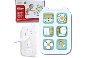 Hello Hippo® Busy Board Montessori – Tablette d’Activités 22x15 cm avec Tiroir à Mot de Passe, Interrupteur, Horloge & Téléphone | Jouet Éducatif Bébé 1-3 Ans pour Motricité Fine & Éveil Sensoriel