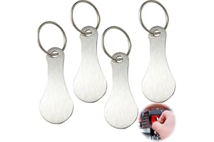 XIXKOLYU 4 uchwyty na kółkach, zdejmowany pierścień na kółkach, otwieracz do wózka na zakupy, wykonany ze stali nierdzewnej