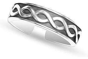 LeCalla 925 Sterling Silver Toe Ring for Women | Antique Simple Open Adjustable Toe-Ring | Minimalist Toe Rings for Gifting