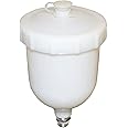 Gravity Feed Spray Paint Plastic Paint Cup Pot 600ml Capacity 3/8" Male Thread