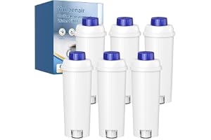 6-pack vattenfilter för Delonghi vattenfilter DLSC002 | Vattenfilterpatroner kompatibla med Delonghi ECAM, ESAM, ETAM, EPAM, Dinamica, Magnifica S, Eletta Explorer, Prima Donna