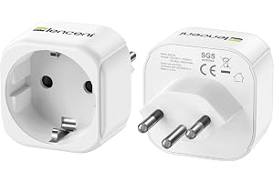 LENCENT 2 styck Reseadapter Sverige/EU till Schweiz Laddare | Typ J Laddningsadapter för Dator, Travel Adapter U