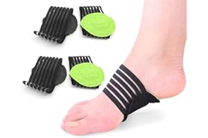 Voarge 2 Pairs Extra Thick Cushioned Compression Arch Support with More Padded Comfort for Plantar Fasciitis, Fallen Arches, Heel Spurs, Flat and Achy Feet Problems