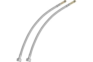 RTDHO 2 Pack Flexible Tap Connectors M10(10mm) x 1/2" Fitting 500mm Long Flexible Pipes Tails for Kitchen/Basin Monobloc Mixer Stainless Steel Braided Hose Pipe for Bathroom Sink, Hot Cold Water Supply
