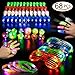 Produktbild ABREOME 68pcs LED Spielwaren Party Zubehör mit 48 pcs LED Fingerlampe+12 pcs Blinkende LED Bumpy Ring+4 pcs LED Bubble Armbänder+4 pcs LED-Gläser,für Geburtstag Mitgebsel Kinder Mädchen/Jungen