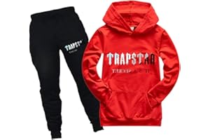 Dinint Chándal Niños Sudadera con Capucha Trapstar 2 Piezas Set impresión de letras Sudadera Top Y Jogger Pantalones Unisex Sudadera con Capucha Conjunto De Ropa para 2-15 Años