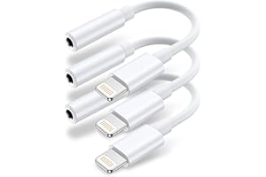 HIGHSPIRIT iPhone Adapter，3 Pack Apple Lightning auf 3,5 mm Jack Aux Audio Accessoires Headset Splitter Adapter für Musik kompatibel mit iPhone 14/13/XS/7 8 Support All iOS-System unterstützen