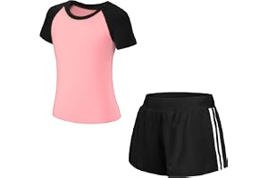 Barn flickor pojkar träningsoverall 2/3 delar sportdräkt jogging kläder set fritidsoverall (skjorta + byxor) träning löpning
