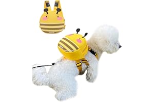 Ruiqas Hunderucksack mit Geschirr Niedlicher Cartoon Satteltasche Selbsttragerucksack für Welpen Kleine Hunde