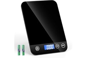 Gaethra Küchenwaage Digital, 15 kg Hochpräzise 1g/0.1oz Elektronik Küchenwaage, Professionell mit Harter Funktion Lebensmittelwaage, Feinwaage Küche mit Tara-Funktion, Batterien Enthalten （Food Scale）