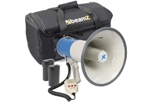 Vonyx Megáfonos portátiles de 55W, 60W y 65W, función grabación, Alcance de hasta 1,2 km, micrófono extraíble, Reproductor MP3 USB, Correa Hombro Transporte, Ideal Eventos, Deportes o manifestaciones