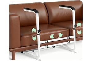 Kaucytue Stand Assist Aid for Elderly - 204kg Capacity, Height & Width Adjustable Chair Lift Assist, Non-Slip PU Handle, Tool-Free Installation Couch Standing Rail for Seniors, Disabled, Pregnant