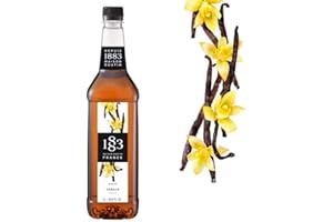 1883 Maison Routin Premium Vanilla Syrup - Flavoured Coffee Syrup, Cocktails, Mocktails, Iced Tea – Great Sugar Alternative, Vegan-Friendly, Allergen-Free, No Preservatives – 1L PET Bottle