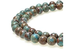 jartc Perline per Braccialetti Energetico Braccialetto Yoga Braccialetto Fai da Te Perle di Pietra Blu Pizzo Agata 45 Pezzi, 34CM,8 mm