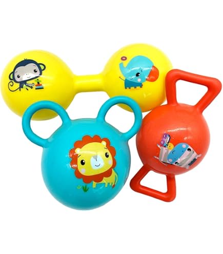 Set De 2 Sonajeros Con Forma De Mancuerna Para Bebés - Tamaño 12 Cm, Material ABS, Juguete Sensorial Ligero Y Divertido Para Estimulación Temprana