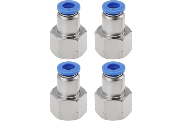 EMSea 4 st 6 mm rör OD x 1/4 tum NPT hongänga tryck passform pneumatisk anslutningsadapter, rakt tryck för att ansluta luftbe