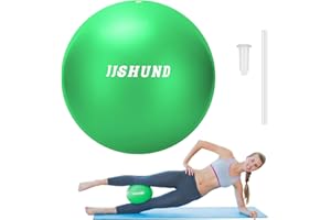 jjshund 25cm Pilates Ball, 9,8 Inch Small Exercise Mini Yoga Gym Ball for Home Gym Pilates, Yoga, Balance, Core Training, Stability, Stretching with Inflation Straw