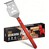 Lulizar BBQ Tool 8 in 1, Multifunction BBQ Spatula, Stainless Steel, Wooden Handle, Easy to Clean, Barbecue Accessories, Gift