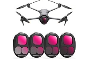 K&F Concept Push-in Fit ND Filter Kit Kompatibel mit DJI Mavic 4 PRO, ND8 ND16 ND32 ND64 4er Pack Neutraldichtefilter Lichtreduzierung Belichtungssteuerung Optische Glasfilter, Mehrfach Beschichtet