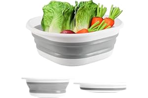 YYAOEMI 5L Collapsible Washing Up Bowl, Folding Hand Washing Basin, Portable laundry sink, multi-purpose outdoor travel sink Ideal for camping, caravanning, outdoor activities, kitchen and more.