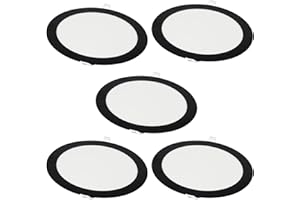 Jandei - Pack 5x Downlight LED 18W Redondo, Empotrable, 1440 Lum, Interior IP20, Marco Acabado Negro, Hueco Corte Ø 200-Ø 205 mm, Extraplano 13mm, Transformador Incluido (Blanco Frío 6000k)