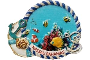 MUYU MAGNET Calamita da frigorifero 3D Nassau Bahamas Nord America, souvenir da collezione, decorazione per la casa e la cucina, magnete magnetico per frigorifero Nassau Bahamas