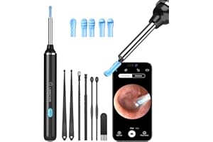 Ohrenschmalz Entferner Otoskop, LMECHN WiFi 1080P Ohrenreiniger , IP67 Wasserdicht Ohrreiniger ,3.5mm Ohr Kamera mit 6 LEDs für iPhone, iPad und Android-Smartphones(Schwarz)