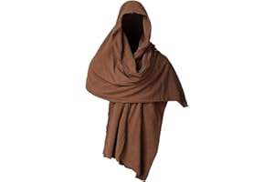 GRACEART Shawl Scarf Hood Sash Cowl Medieval Wizard Mage Costume Wrap Cloak With Brooch Pin