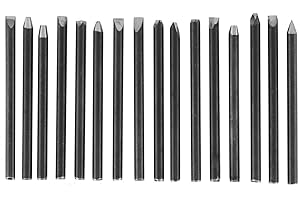 TIIYEE Leder Punziereisen Set, 16 Stück Schmuck Prägestempel Stanzwerkzeug Blume Stempel Stamp Tool Kit Multi Form Metall Muster Kunsthandwerk Machen DIY Werkzeuge Carving Handwerk Punch Handgemacht Schwarz