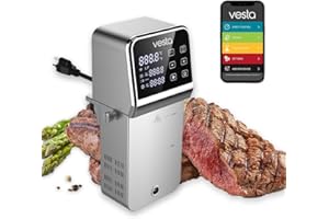 V VESTA PRECISION Vesta Precision Thermocirculateur Professionnel pour la Cuisson à basse Température Imersa Tower SV330 | Comprend une APP de contrôle Wi-Fi | Machine de Cuisson Sous Vide en Acier inoxydable 2300W