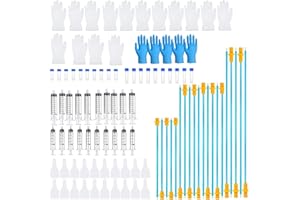BIPY 100 jeringas de catéter de inseminación para perros, bolsa de recogida de semen canino estéril, tubos centrífugos, guantes desechables, tubo de cría de inseminación artificial, con ganado a