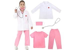 Sincere Party Costume da dottore unisex per bambini, set da gioco di ruolo da dottore stile C 3-5 anni