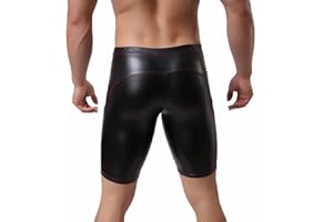 YUFEIDA, Calzoncillos Tipo bóxer de Aspecto húmedo para Hombre, Medias de Cuero sintético, Mallas, bañadores, Pantalones