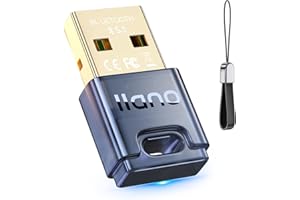 LLANO Adattatore Bluetooth, Bluetooth Dongle USB 5.1 EDR per desktop, laptop, stampante, cuffie, mouse, tastiera, altoparlante, adattatore Bluetooth per PC, Windows 11/10/8.1, Plug & Play