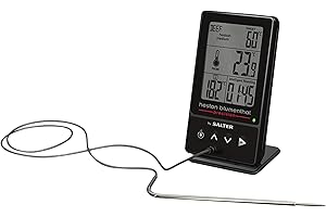 Heston Blumenthal Precision by Salter 540A HBBKCR Premium 5-in-1 Digital Thermometer - Air Fryer Probe, BBQ, Roasting, Deep Frying, Grilling, Dual Sensors Food/Oven Temp,Programmed, 0.1°C Accuracy
