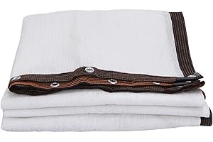 TMGJSHD PañO De Sombra Bloqueador Solar para Plantas Cubierta Invernadero Tela Malla Malla Lona Parasol Protector Resistente Los Rayos UV JardíN Patio CéSped Exterior,Blanco 12 Pin (3mx4m/9.8ftx13.1ft)