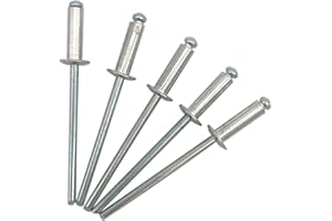 MARCOPOL Remaches ciegos de 3,2 x 10 mm, cabeza de cúpula tipo abierto, DIN 7337, remache de aluminio y mandril de acero, 600, 3,2 x 10 mm