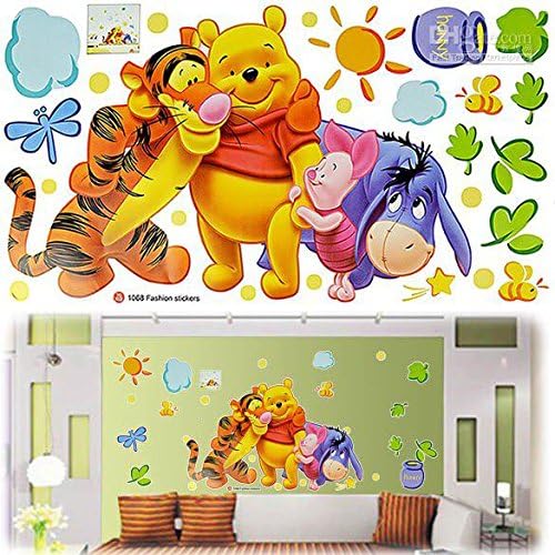 Winnie the Pooh Wall Stickers, Removable, Easy to Apply, PVC, 42 x 27cm Display by FADS Homestyle