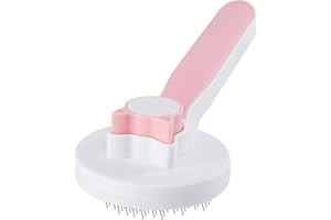 GIHALI Brosse de toilettage pour chiens et chats - Brosse autonettoyante pour chiens et chats - Brosse de toilettage pour animaux domestiques (Rose)