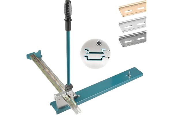 Manuell skalskärare för 35 mm stål, dubbla hål skenskärare | 50 cm mätband, halkfritt handtag och precisionsblad, dubbelt spå