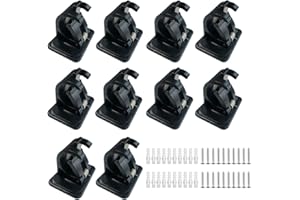 Feliciay 10 Piezas De Soporte De Poste De Cortina, 3m Sin Taladro Adhesivo Gancho De Soporte De Barra De Cortina Con Tornillos, Soportes De Montaje En Pared Para Cortinas (Negro)