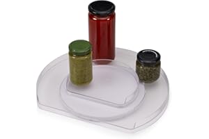 Joseph Joseph FridgeStore - Lazy Susan 360º Tiered Rotating Fridge Organiser Turntable storage, textured surface, non-slip base, BPA free, Black